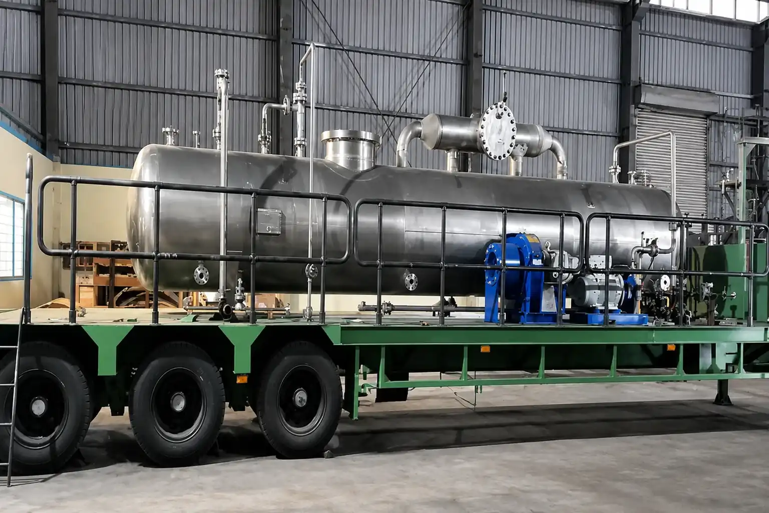 Trailer-mounted off-gas scrubber unit